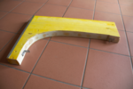 Die Form. Die Winkel sorgen dafür, dass die Laminate "eingeklemmt" werden.