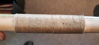 Hanfgarn mit Holzleim geklebt