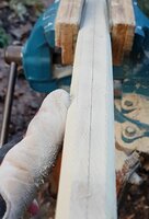 erster Abtrag, die Kanten abgeschrägt
