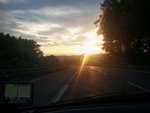 Sonnenschein in der Früh auf der Hinfahrt