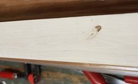 nochmal aufgeraut mit unschöner Stelle im Holz