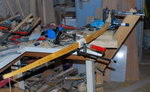 der Bogen mit iprovisierter Fixation der Wurfarme